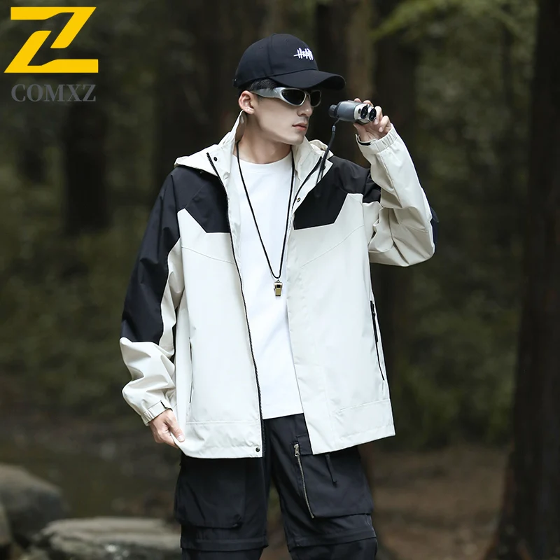 EiAO سترة واقية للزوجين كولوربلوك ربيع الخريف مقاوم للماء يندبروف سترة خارجية للمشي التخييم الصيد 2025 العصرية #6