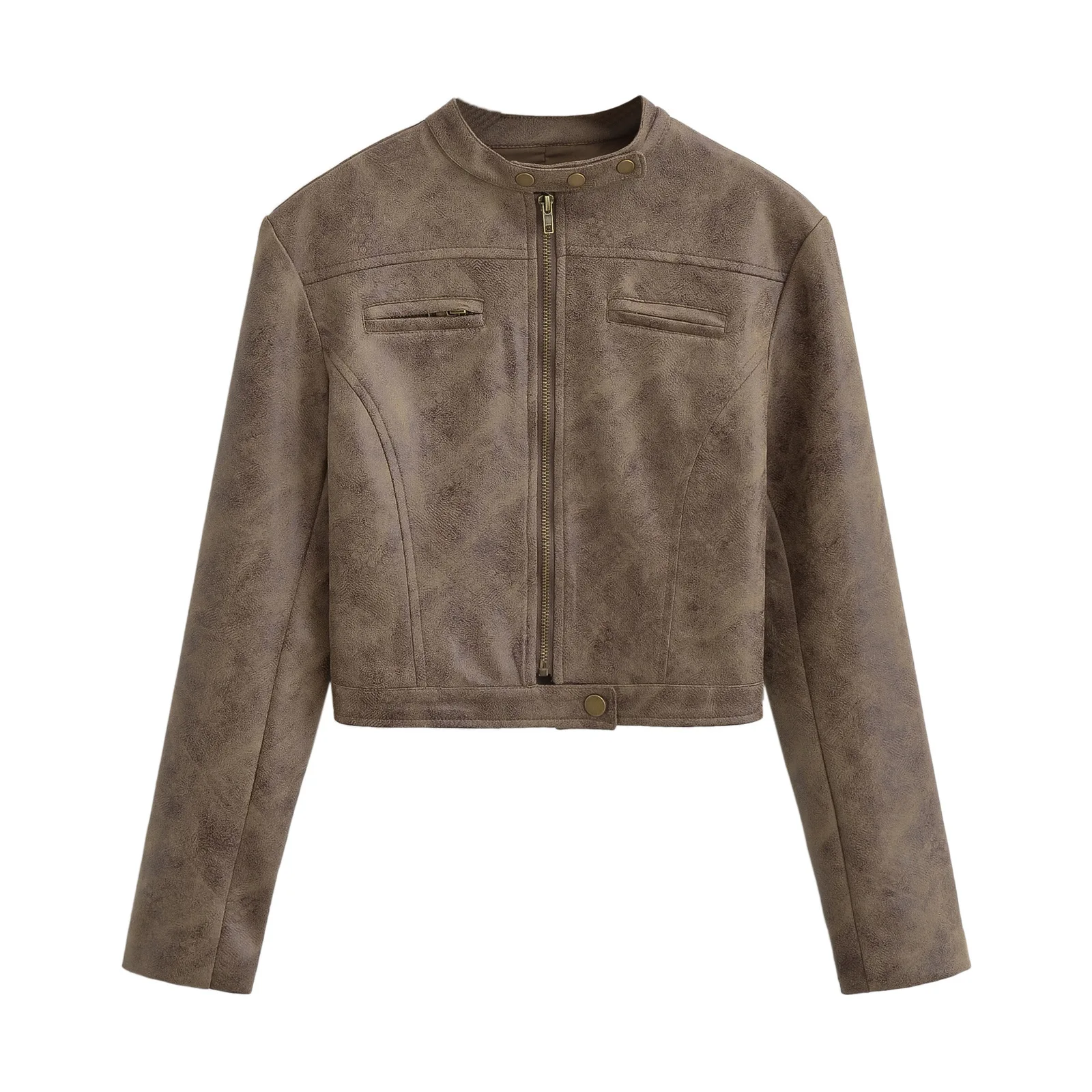 VOLALO Vrouw Leren Jassen Jas Moto Biker Rits Kleding Winter Bomber Y2k Blazer Crop Luxe Elegante Koreaanse Vintage