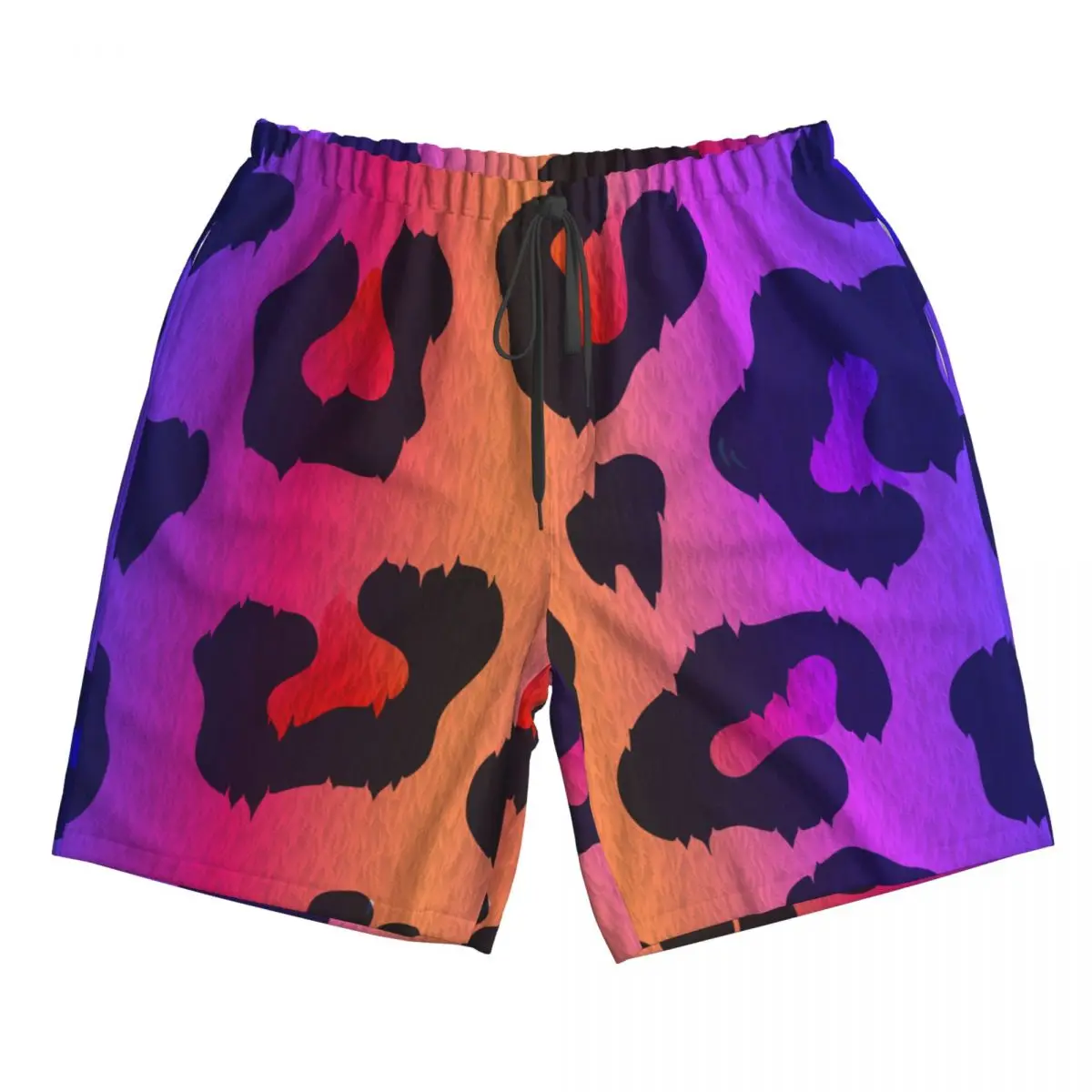 Holographic Leopard Neon Quick Dry Swimming Shorts For Men Swimwear Swimsuit Swim Trunk Bathing Beach Wear