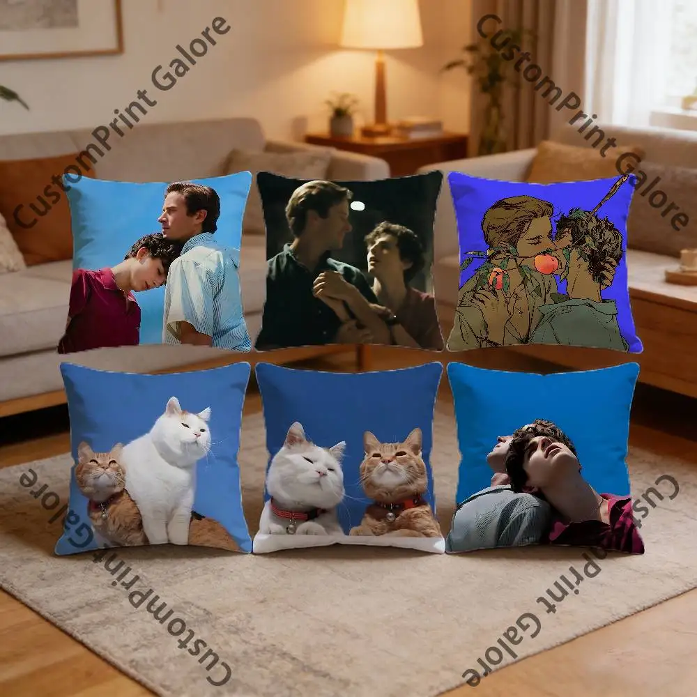 

C-Call me by your name Pillow Cover Polyester Square Cushion Case 45 cm Decorative for Home Couch Bed Car Decor
