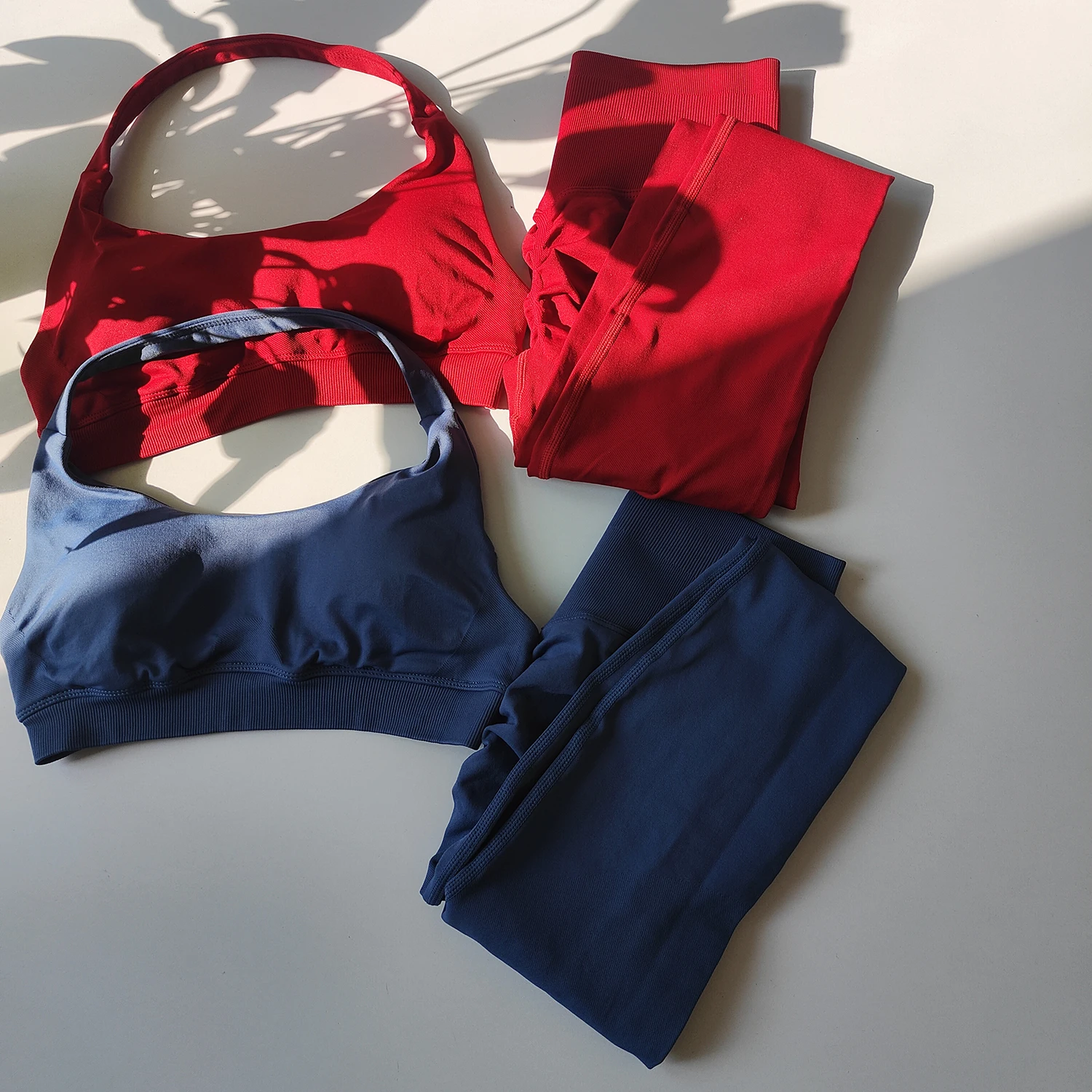 2-teiliges Damen-Yoga-Set, Nahtlose Fitness-Sportbekleidung, Neckholder-Sport-BH, Passende Yoga-Leggings für Workout-Sets, Gym-Outfit – Detail 13