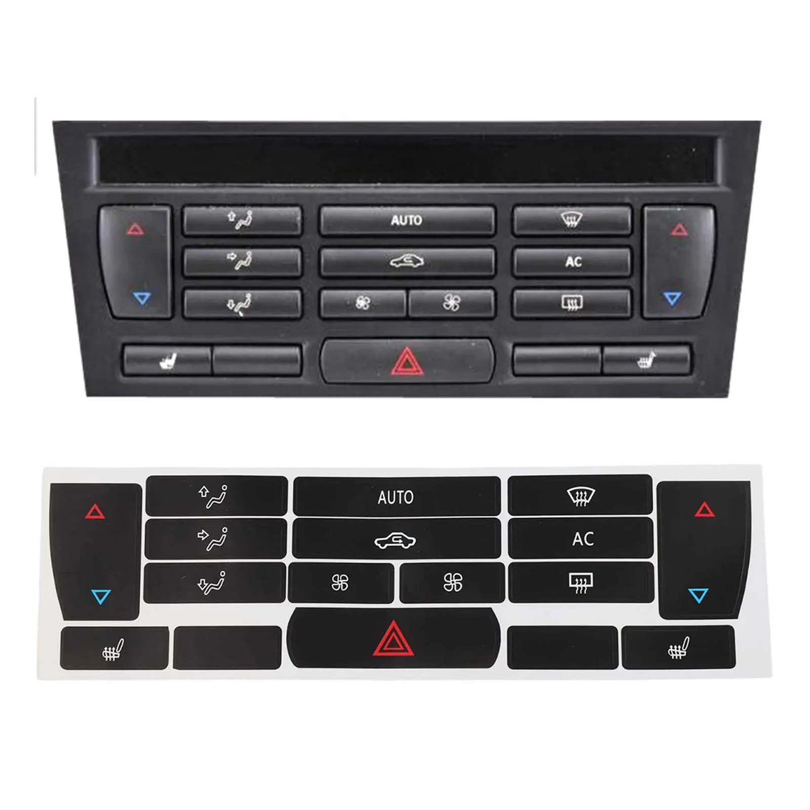 

Button Repair Sticker Climate Control Decals Button Restoration Black Overlay Firm Application Light Penetration Reduction