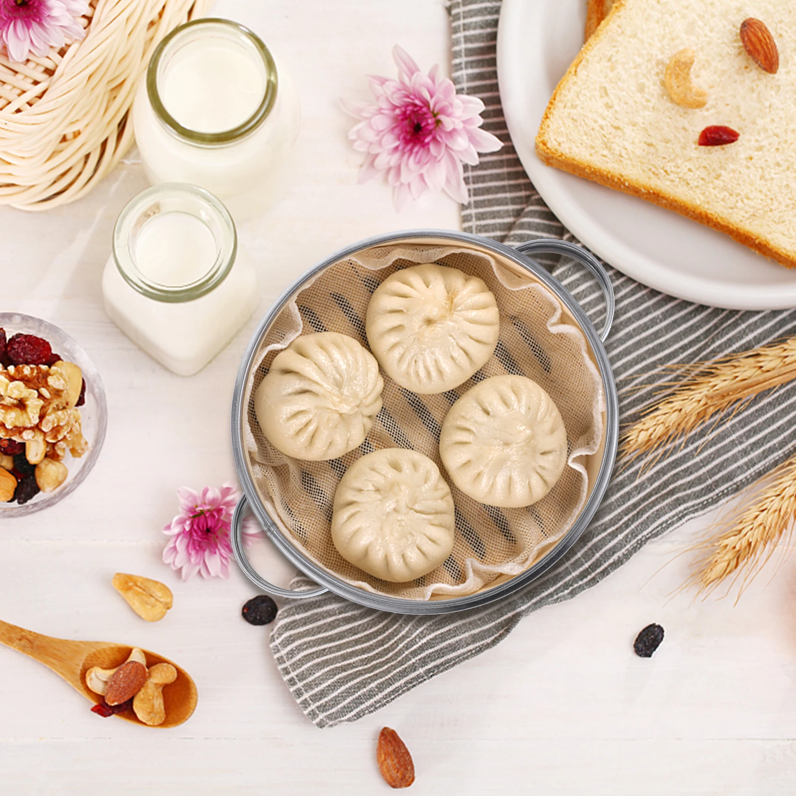 

Kitchen Food Steamer Steam Basket Portable Steamer Chinese Food Steamer Steaming Basket with Lid Steam Basket for Dumpling Bun