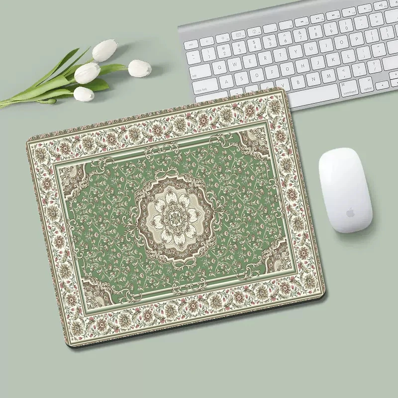 Persian Carpet Mouse Pad Small Size Palace Style Creative Table Mat Coaster Game Mouse Pad Desk Mouse Accessories Square Carpet