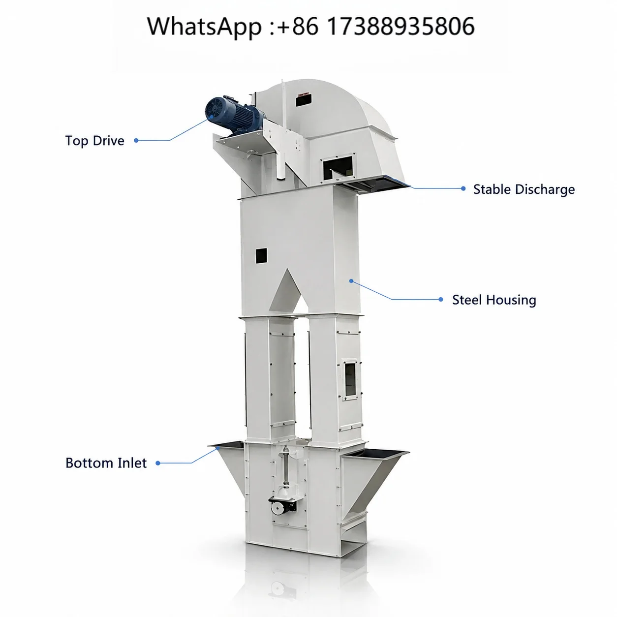 Cow Manure Organic Fertilizer Equipment Bucket Elevator for Fertilizer Processing Production Line