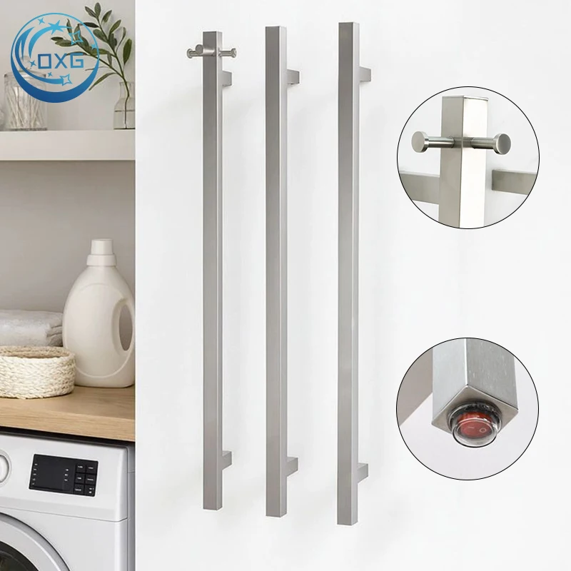 

OXG Electric Heated Towel Rack Bathroom Towel Warmers With Coat Hook 3Bars Bath Towel Dryer Heater Bathroom Accessories