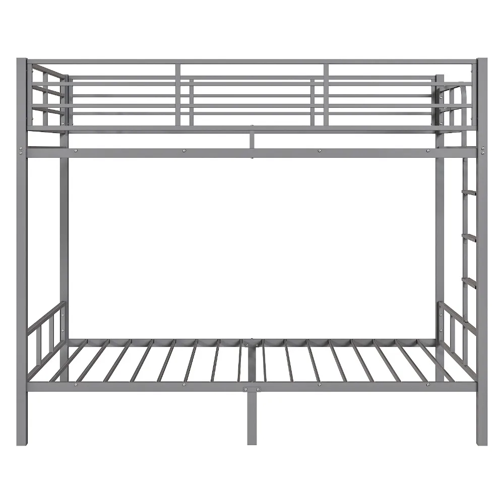 سرير بطابقين مع سلالم وقاعدة مسطحة، شرائح معدنية شديدة التحمل، لا حاجة إلى صندوق زنبركي