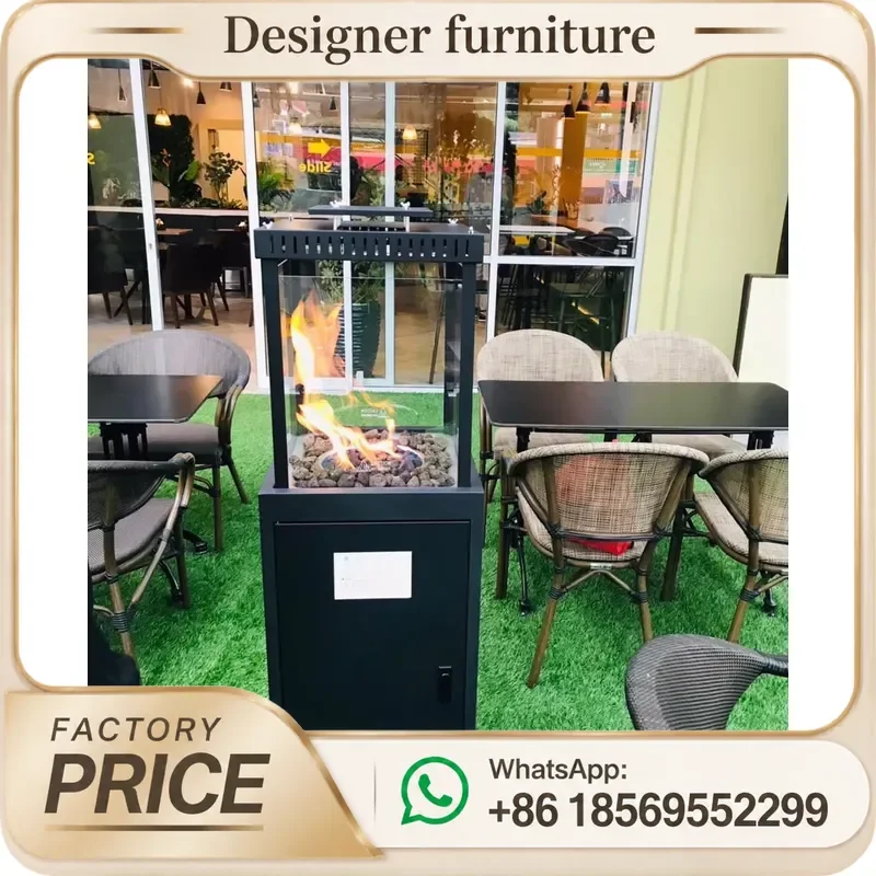 Portable Outdoor Firepit Gas Heater With Wheels Steel Patio Garden Camping Warmth