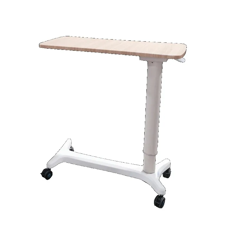 طاولة سرير طبية قابلة للتعديل فوق السرير مع عجلات للاستخدام المنزلي والمستشفى مصنوعة من المعدن المتين #4