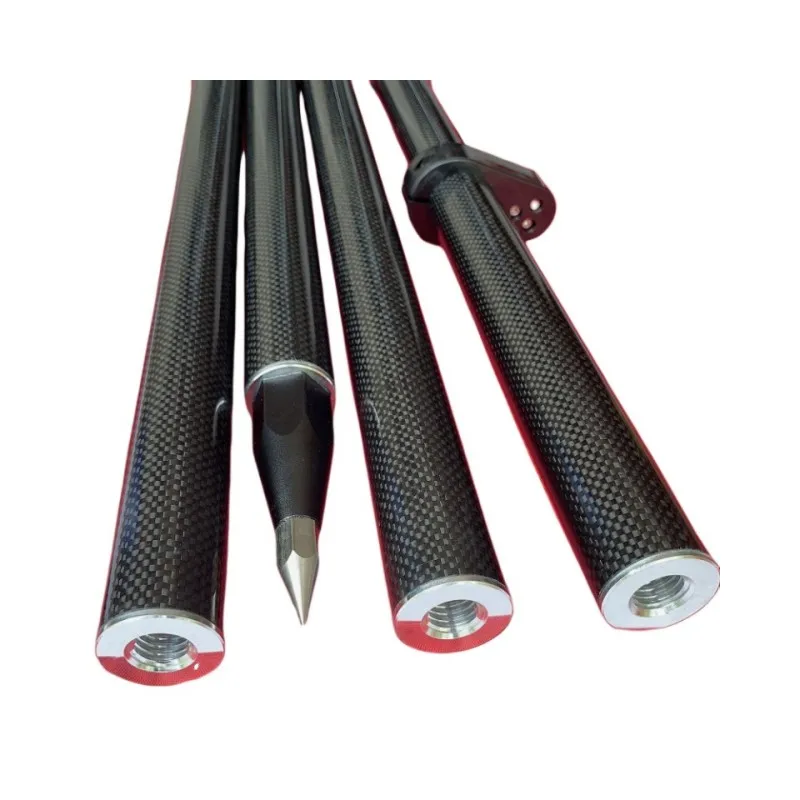 1.8m Carbon Fibre Gps Pole  2m Gnss Prism Pole With Sponge Grip 32mm Diameter Surveying Pole 4poles 5/8x11 Thread