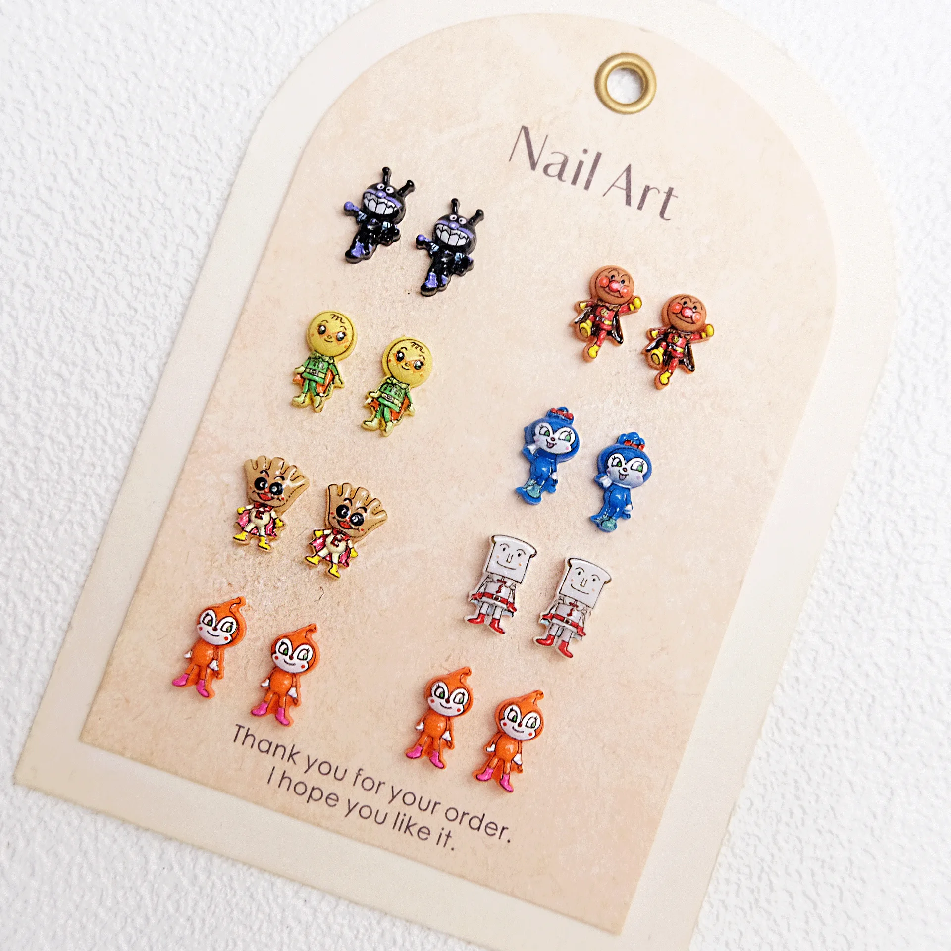  100pcs Cartoon for Anpanman Nail Accessories Cute Resin Wearing Armor Accessories Cream Gel DIY Accessories ﻿