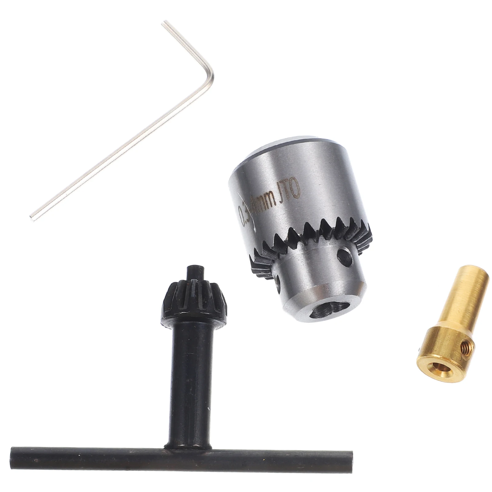 

4Pcs Electric Drill Chuck Set 0.3-4mm Taper Silver Durable Metal AntiImpact Waterproof Mounted Mini With Key For Lathe Milling