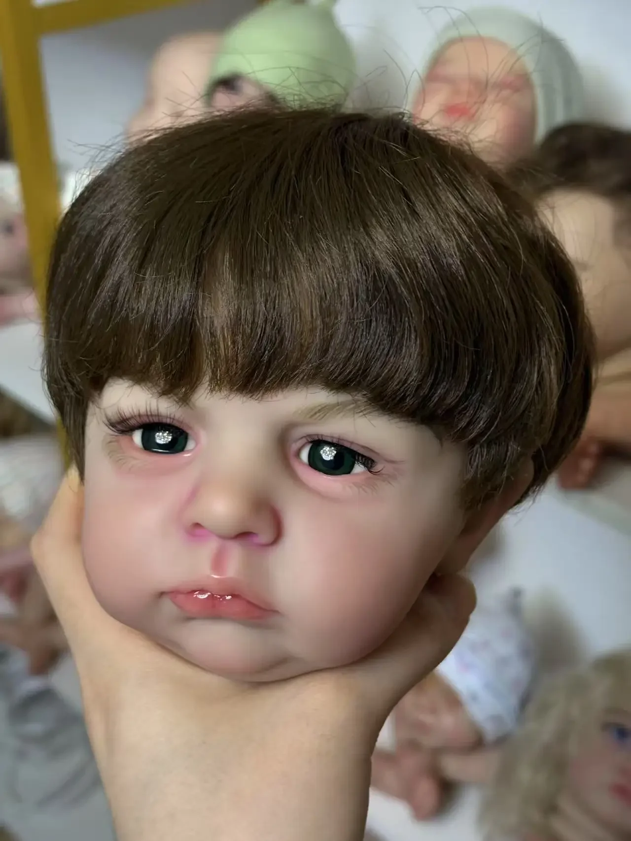 DLS personalizado suministro limitado 23 pulgadas Reborn Baby Cameron con pelo enraizado a mano pieza DIY pintada con cuerpo de tela