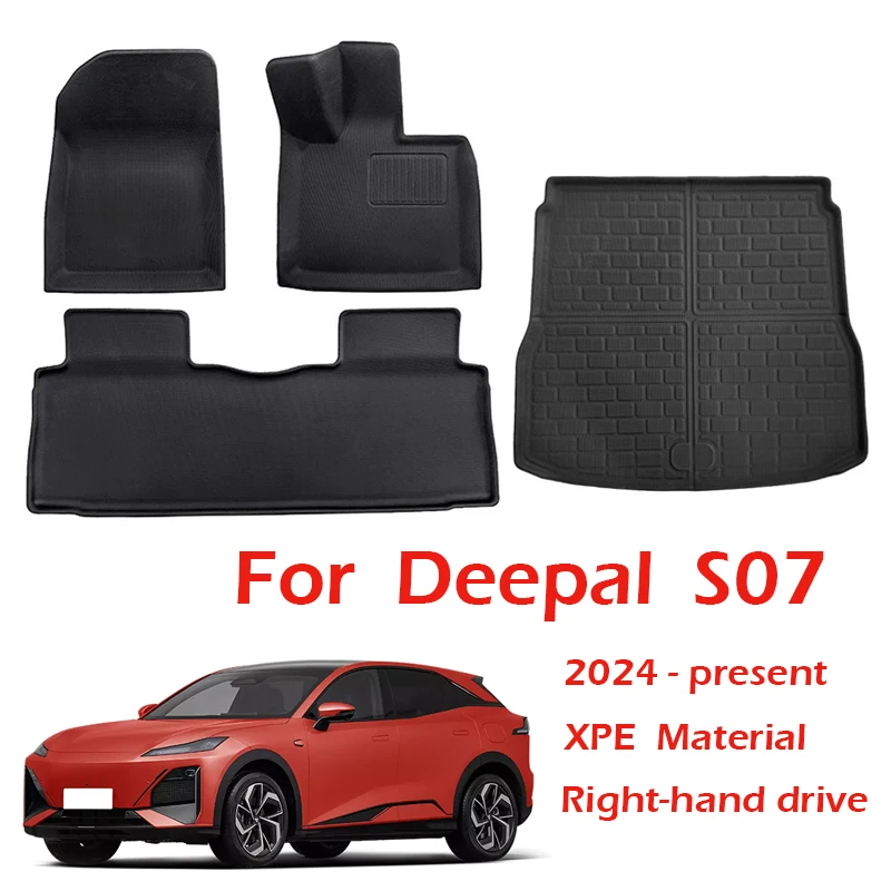 

RHD Car Floor Mats For Deepal S07 2024-present Cargo Liners Waterproof Non-slip Foot Pad Trunk Mat Car Accessories XPE Material