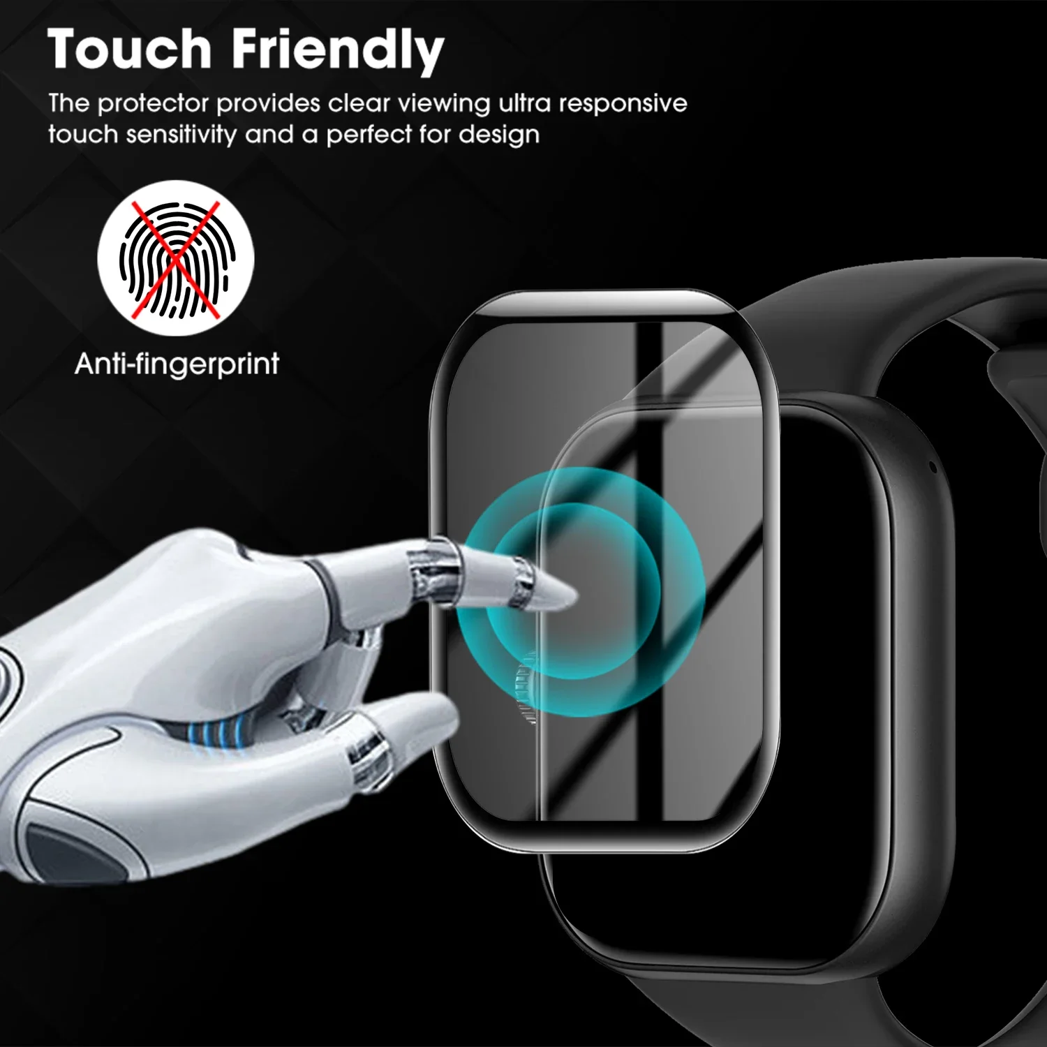 HD Clear Soft Screen Protectors Film voor Redmi Watch Move Smartwatch Volledig gebogen beschermfolie Cover Krasbestendig