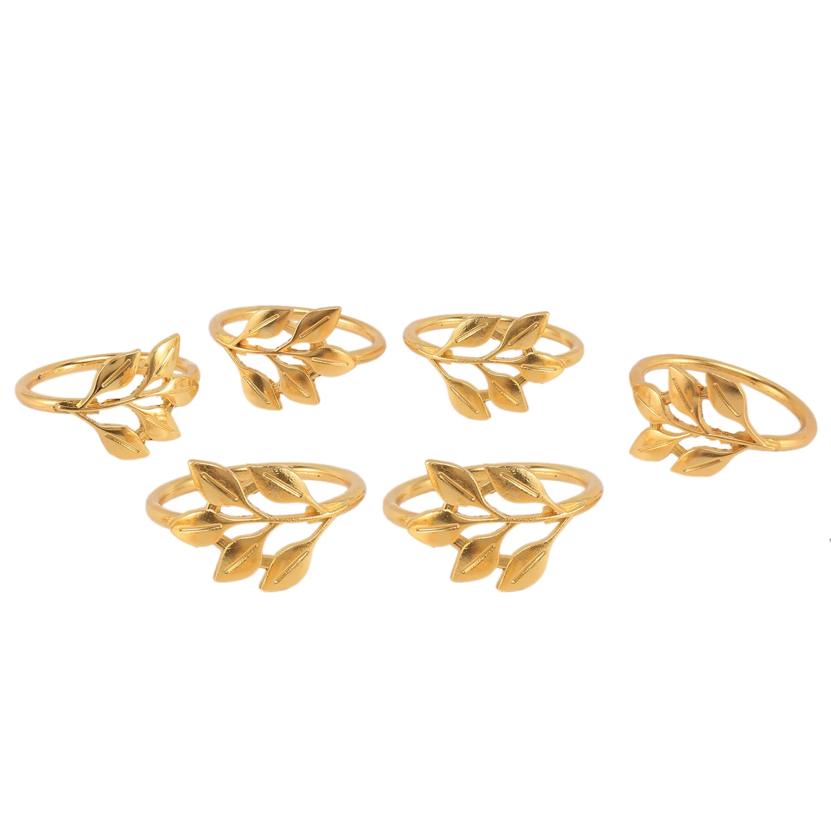 6Pcs/Lot Hotel Napkin Ring Napkin Holder Fall Leaves Napkin Buckle Christmas Wedding Party Gold Napkin Circle Dinner Table De