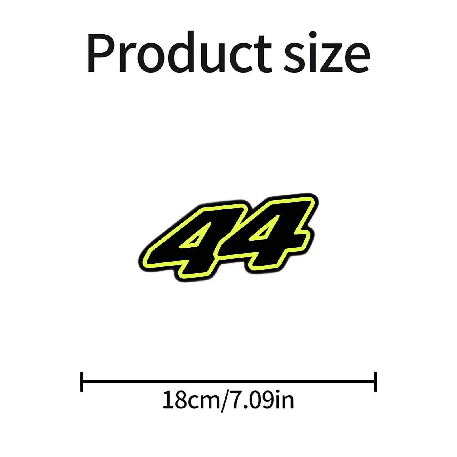 44 Number Reflective Car Decal,Fluorescent Yellow & Black PE Material Sticker,Waterproof Racing Style Sticker for Motorcycle Car