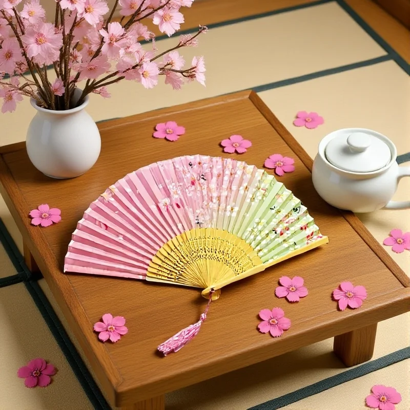 Elegent Female Fan Wooden Silk Folding Fan Classical Dance Fan Chinese For Traditional Dance Performances Home Decoration