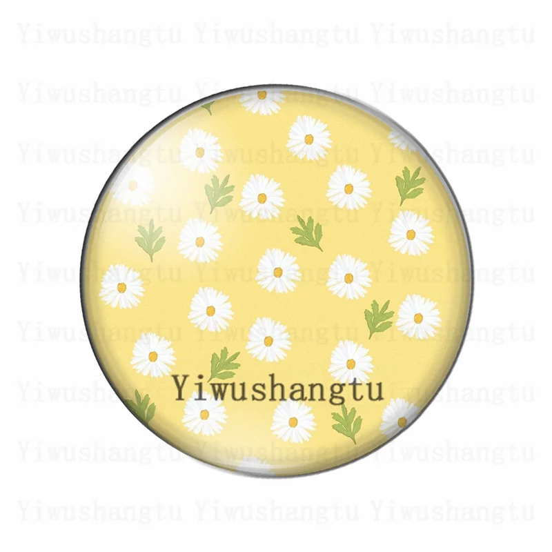 Fashion Beauty daisy flowers group pattern 12mm/18mm/20mm/25mm Round photo glass cabochon demo flat back Making findings