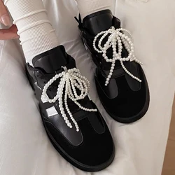 2Pcs Handmade pearl Shoes Clip Double Layered Bowknot Pearl Charm Shoe Buckle Beaded Bag Pendant Key Chain Sweet Shoe Decoration