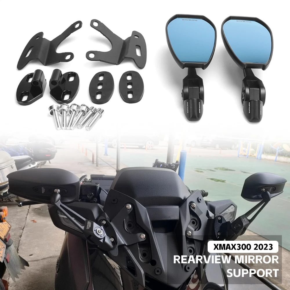 

Motorcycle Accessories Rearview Rear View Mirrors Glass Back Side Mirror Holder Bracket For Yamaha XMAX X-max 300 Xmax300 2023