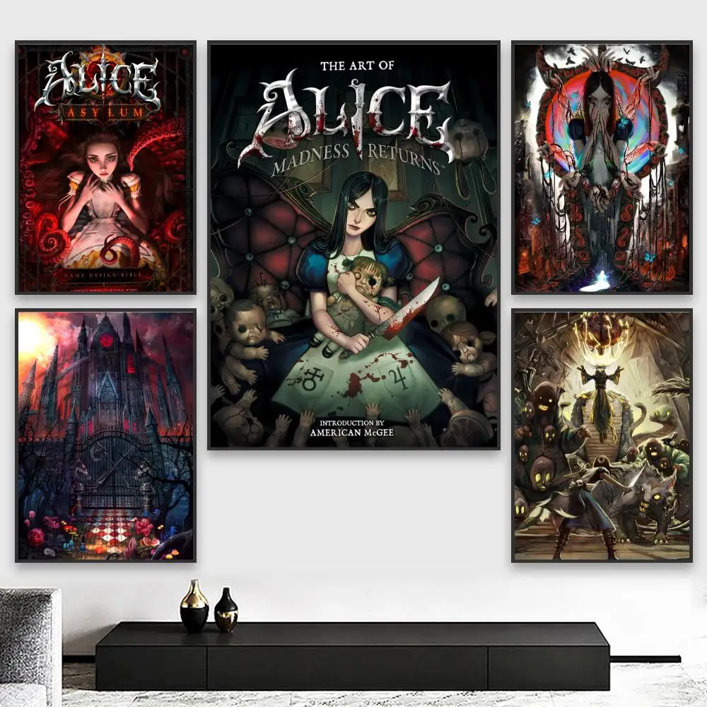 Jogo A-Alice Madness Returns Poster Adesivo Perfeito Arte Autoadesiva Projetado para Casa, Jantar, Espaços de Escritório Durável