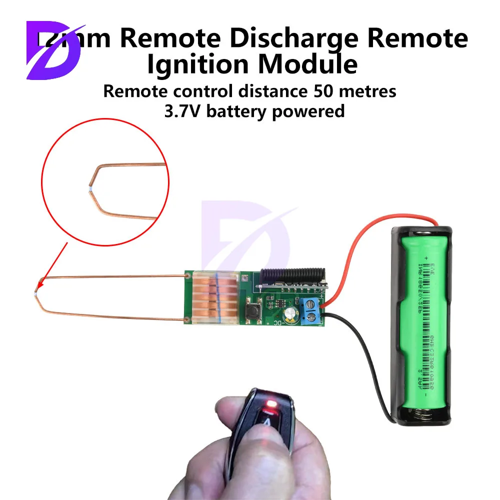 تيار مستمر 3.7 فولت قوس الشاعل وحدة الجهد العالي 12 مللي متر لمسافات طويلة التفريغ 50 متر التحكم عن بعد قوس الشاعل أخف الداعم لفائف #2