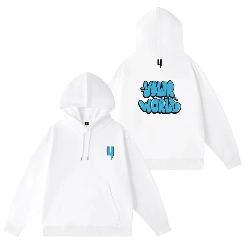Sudadera con capucha informal para hombre, sudadera con capucha cómoda y moderna con estampado de marca Yelir World, top holgado