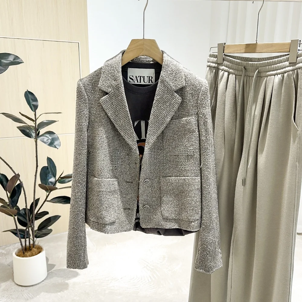 

Mimifa Pure Original 25 New Casual Versatile Loose Mixed Color Suit Jaet Women's Busin Casual Long Sve Coat