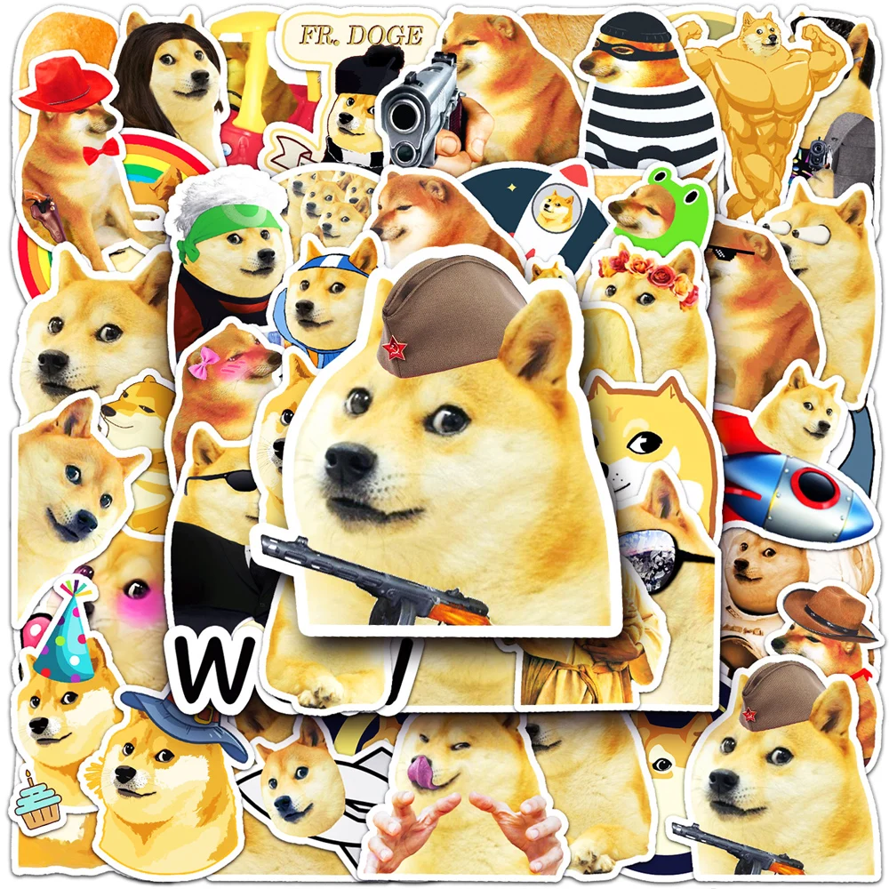 

10/30/50pcs Funny Dog MEME Stickers Animal Cartoon Decals Kids Toys Decorative Laptop Stationery Phone Case Kawaii Joke Stickers