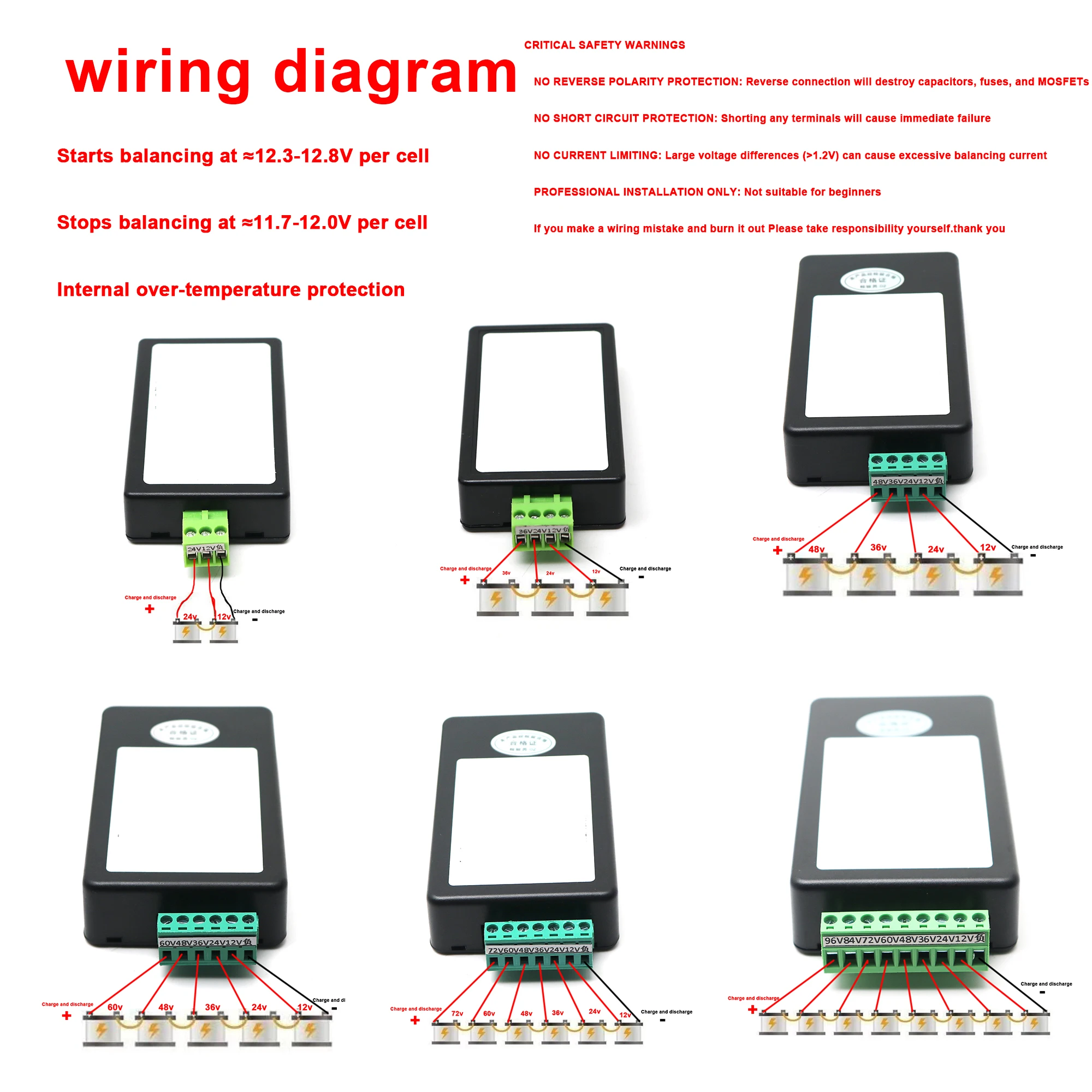 DC 24V-96V 5A Lead Acid Battery Active Equalizer Voltage Balancer Protection Board 36V 48V 60V 72V Electric bicycles motorcycles