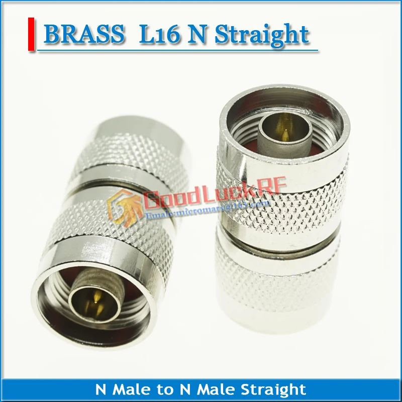 Dual L16 N Male to N Male Straight Socket Brooches Nickel Plated Brass 50 ohm RF Coax Coaxial Connector Adapters