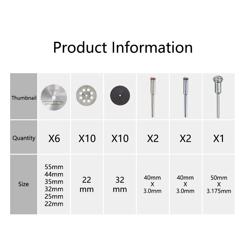 XCAN Mini HSS شفرة المنشار الماس المغلفة أسطوانة تقطيع الراتنج قطع عجلة منشار دائري شفرة عدة ل دريمل أداة دوارة 31 قطعة