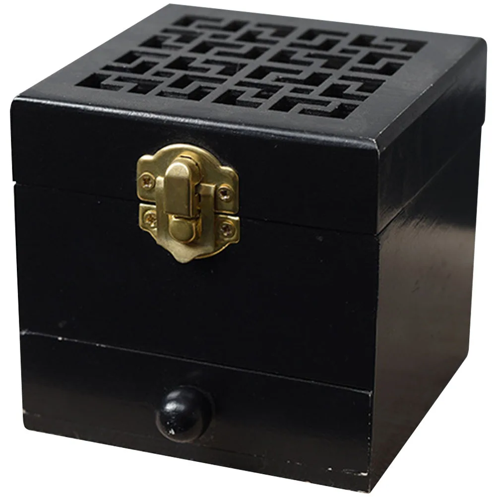 

Wooden Box Hollow Square Aroma Burner For Home Office Meditation Incense Holder Container Decorative Censer Aromatherapy
