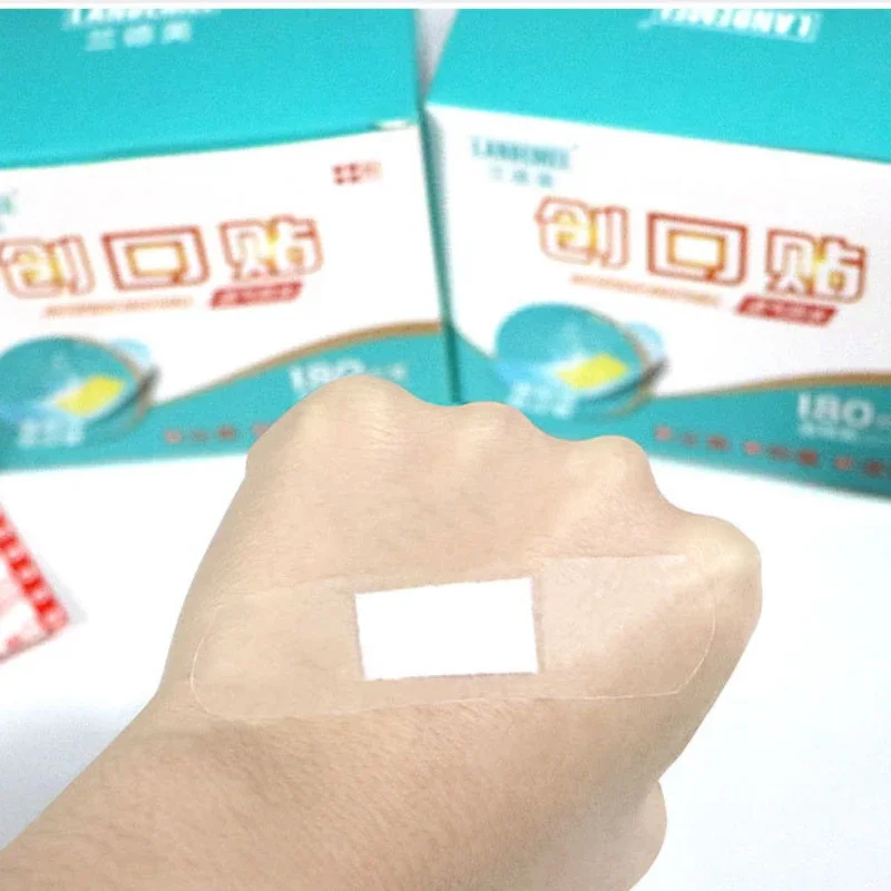 180Pcs/Pack Transparent Adhesive Wound Plaster Waterproof Medical Anti-Bacteria Band Aid Bandages Home Travel First Aid Kit