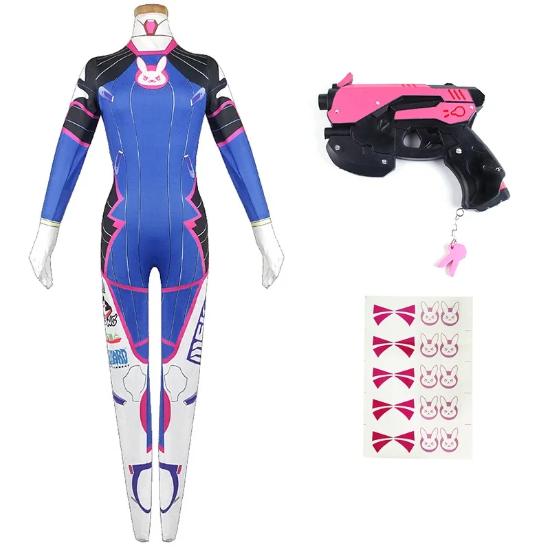 ゲームオーバーウォッチ Dva コスプレ衣装タイツジャンプスーツかつら