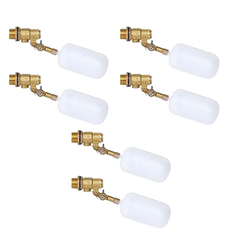 

YWDZ-6Pcs 1/2-дюймовый поплавковый клапан, поплавковый клапан для воды для запорного поплавкового клапана для пруда, автоматическое заполнение, для резервуаров для скота, аквариумов