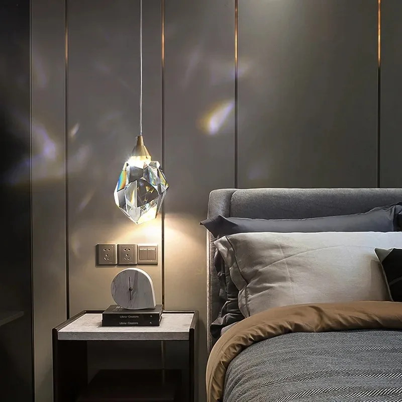 高級ペンダントライトダイニングリビングルームベッドルームベッドサイドキッチンカフェバー屋内装飾-led-クリスタル吊り天井ランプ