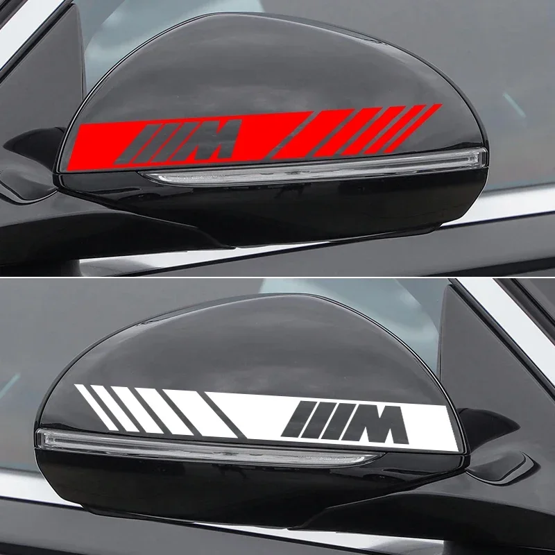ل BMW الأداء X3 X5 X2 X4 X6 X7 E28 E30 E34 E53 E61 2 قطعة سيارة شريط ملصقات ثلاثية الأبعاد مرآة الرؤية الخلفية عاكس شارات الفينيل #6