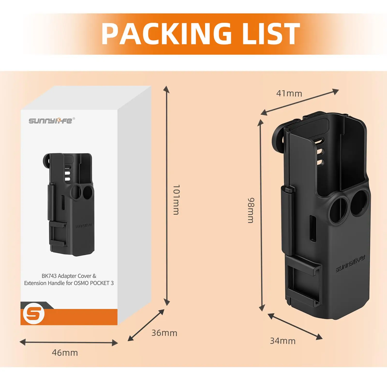 Expansion Adapter 2 Prong Interface Camera Fixed Bezel Bracket for Pocket 3