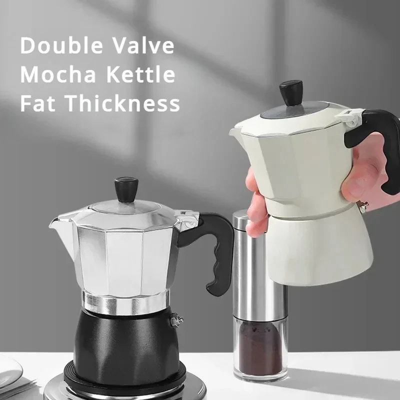 Classic High-end Double Valve Mocha Pot Italian Espresso Machine Extraction Vintage Pot Coffee Making Pot Coffee Utensils