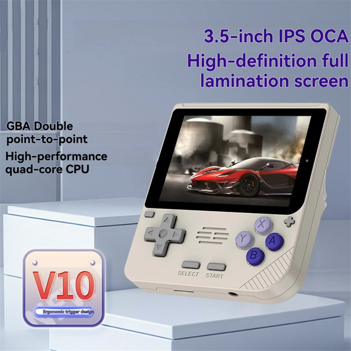 

Y34A 64G V10 Handheld Game Console 3.5 Inch IPS Screen 480x320 Resolution Retro Gaming OCA Full Lamination Gift for Kids B