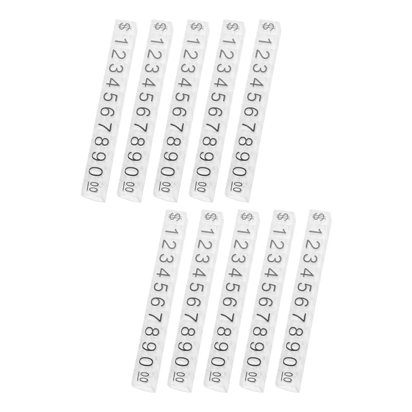 10Pcs Mini Price Display Cube Numbers Adjustable Clear Retail Pricing Signs Small Jewelry Store Cubes 1.7x0.2 Inch