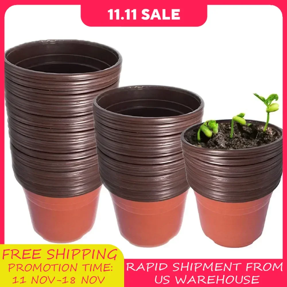 Vasos de mudas vasos de plantas de plástico copos de mudas vasos de berçário recipiente de plantas para plantas ao ar livre indoor germinação de sementes 100 peças