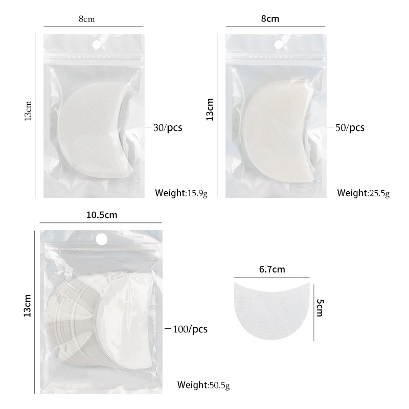 30/50/100 Uds plantillas de maquillaje de ojos pegatinas de sombra de ojos desechables protector de delineador de ojos pestañas injertadas aislar parches de eliminación de pestañas