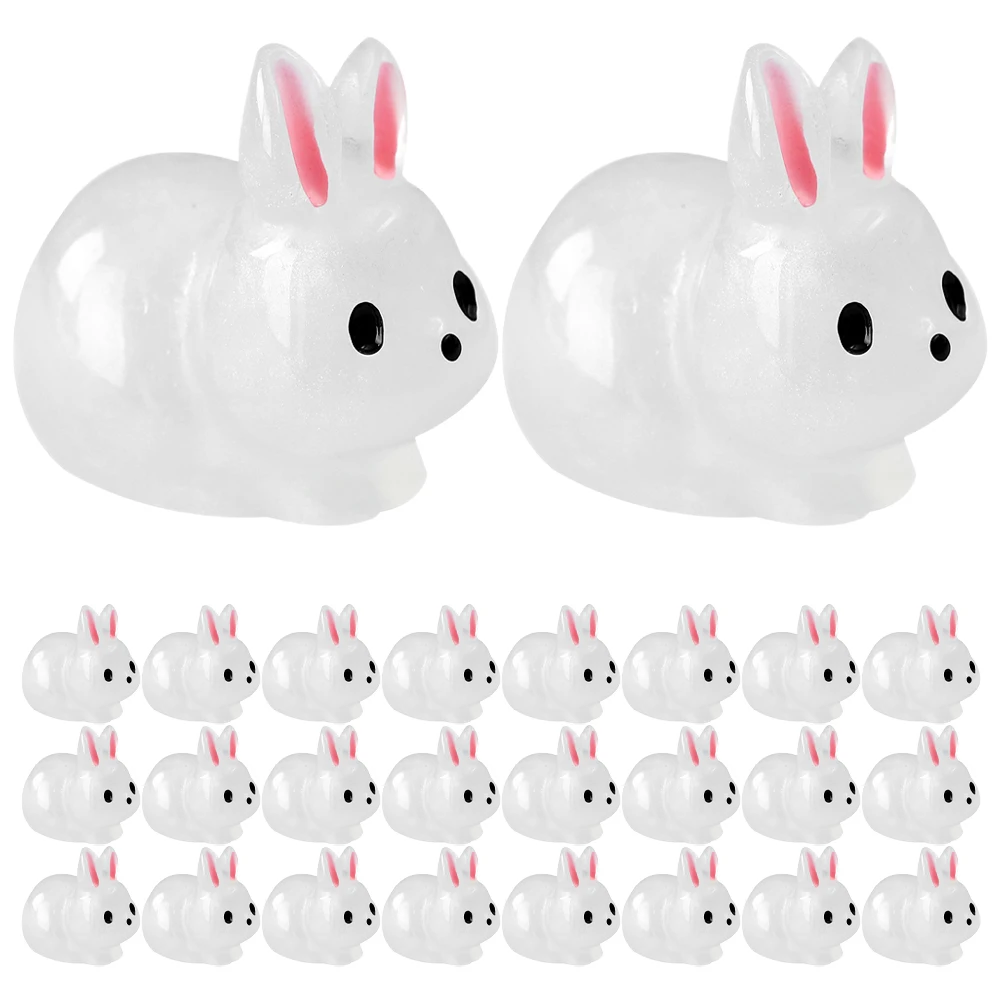 

40pcs Resin Cartoon Animal Figurines Desktop Cabinet Decor Cute Rabbit Statues Fat Bunny Ornaments Garden Courtyard Scene