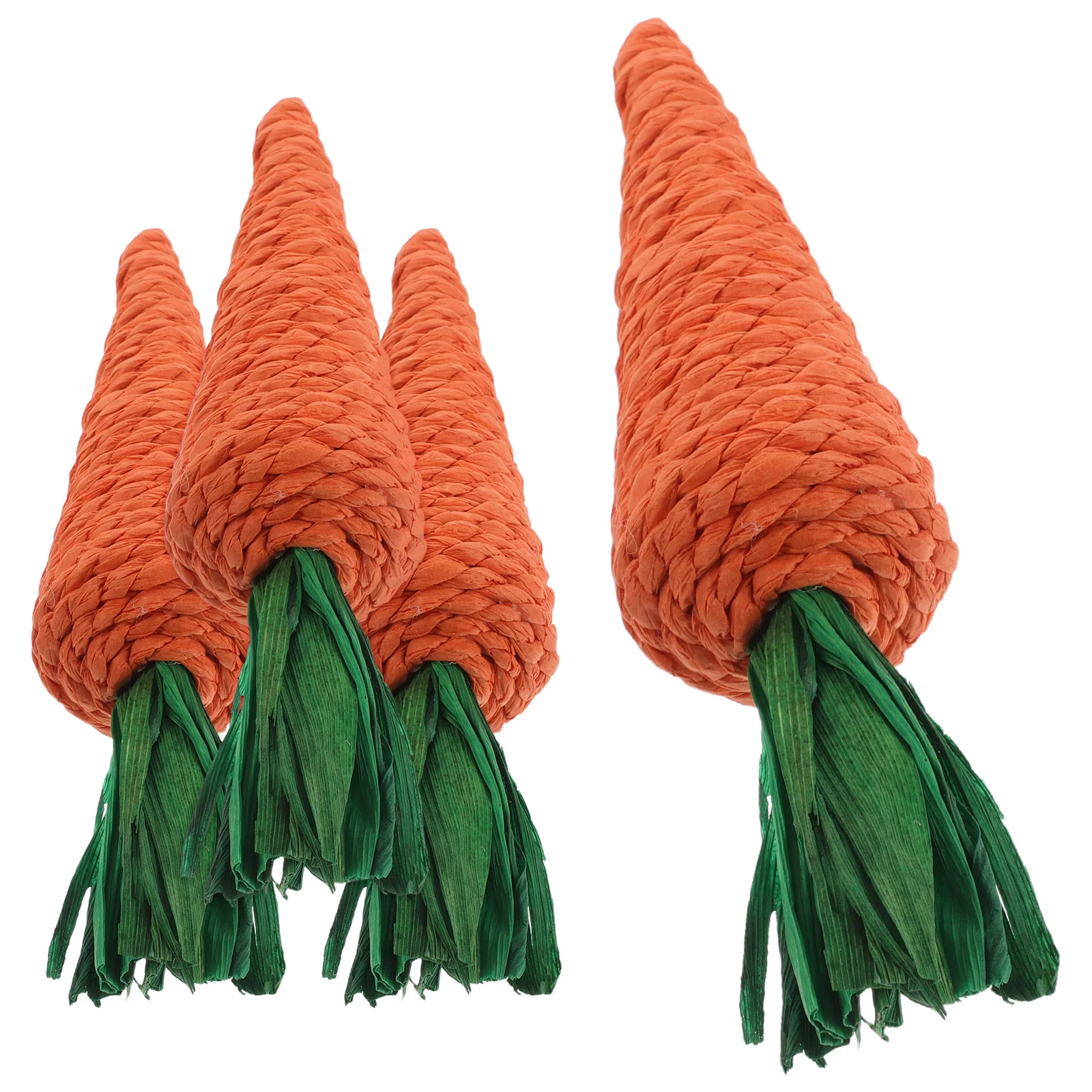 

4 Pcs Carrot naments Mini Strawwoven Easter Decorations Children Room Hanging Garland Artificial Veggie