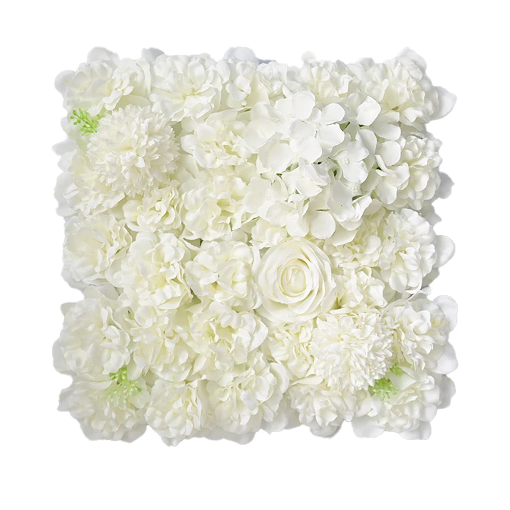 1PC Artificial Flower Wall Panels White Rose Artificial Flower Wall Backdrop For Flower Wall Decor Wedding Party Decoration