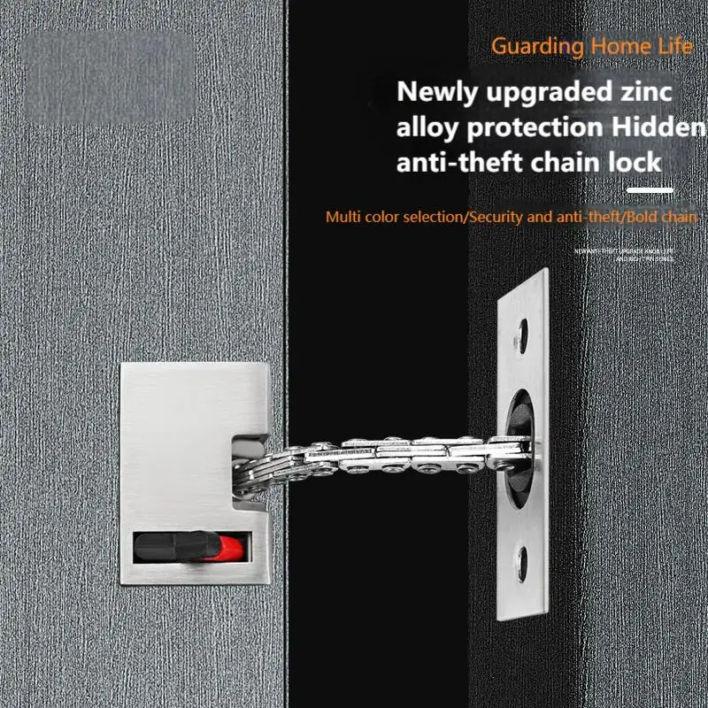 

1Pcs Hotel and homestay zinc alloy hidden anti-theft door chain Hotel door invisible zinc alloy hidden extended anti-theft chain