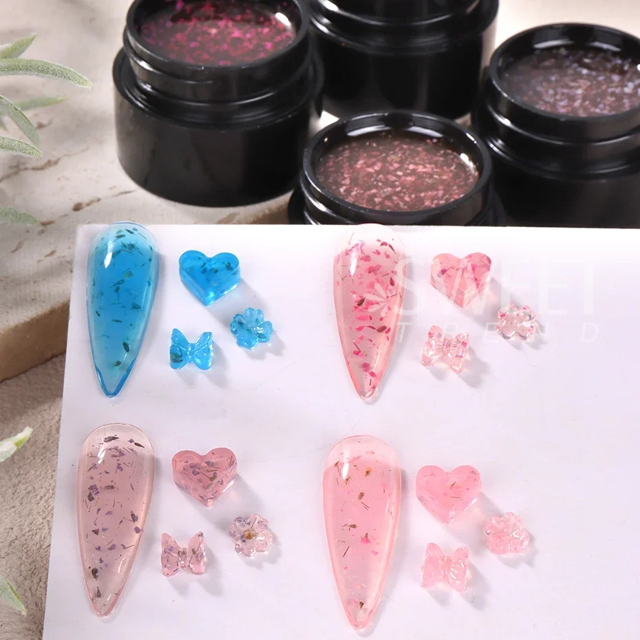 5ml Fiore secco Gel Smalto per unghie Petalo floreale Gomma Manicure fai da te Vernici ibridi Vernice permanente Fiore Gel Necessita Base Top Coat